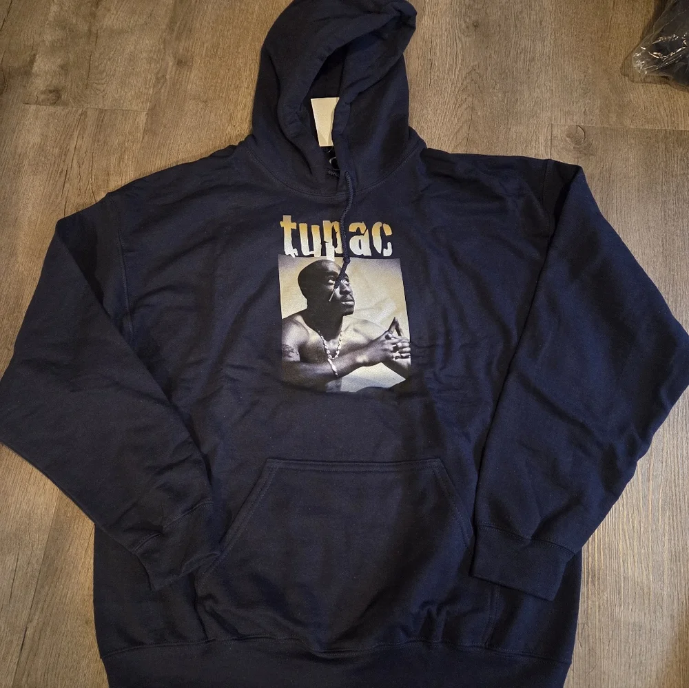 Tupac Mens Hoodie Sweatshirt Size Large